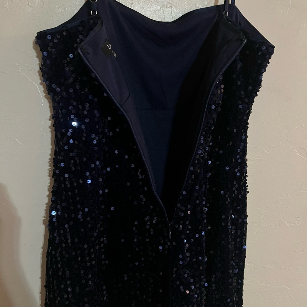 Lulus Sparkling Sophistication Navy Blue Sequin Sleeveless Mini Dress Medium M - Picture 9 of 12